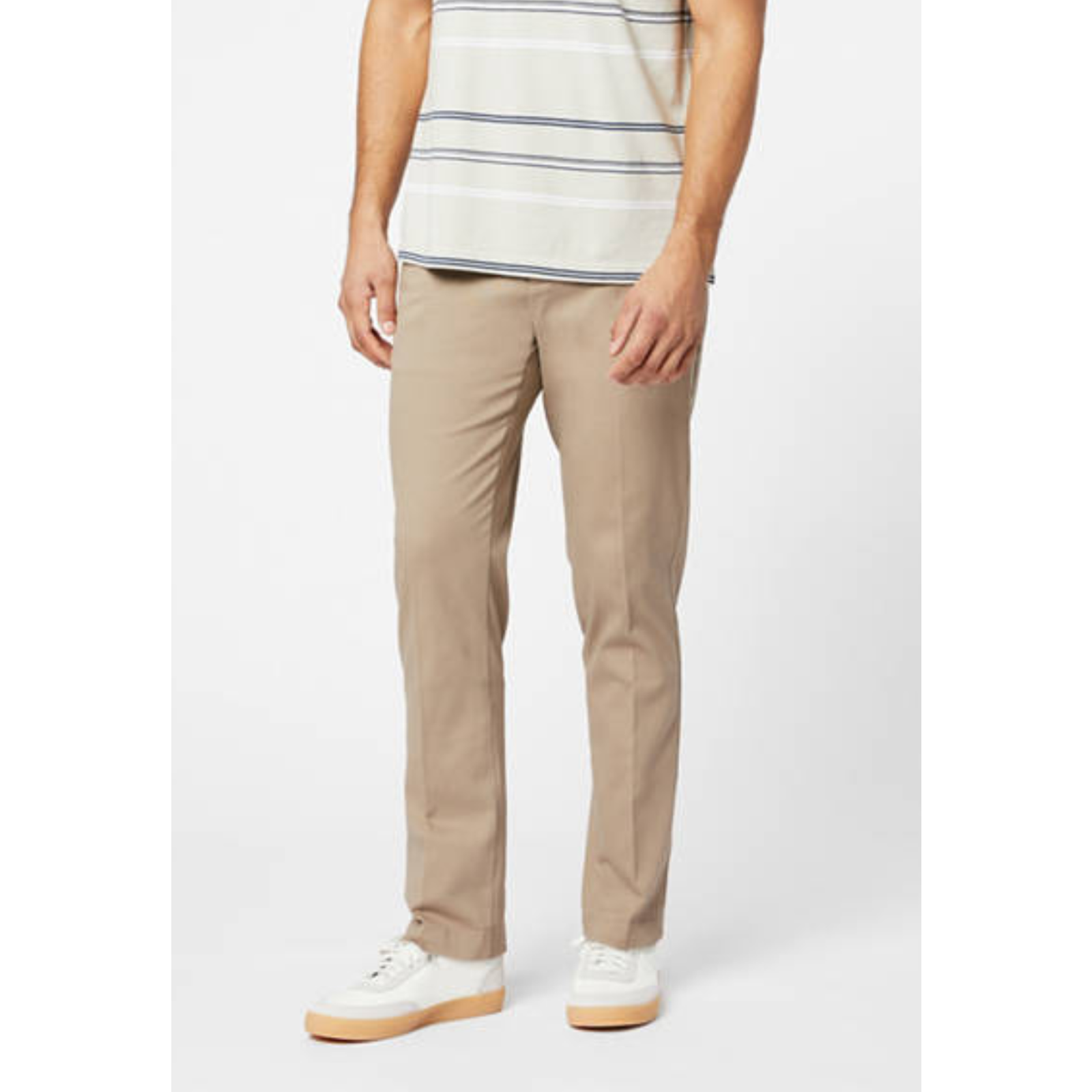 Dockers Men Easy Khaki Slim Stretch Flat Front Pants Timber Wolf Size 34x34